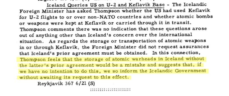 Portion of a declassified daily staff summary from the State Department dated June 1960 (highlighting mine)